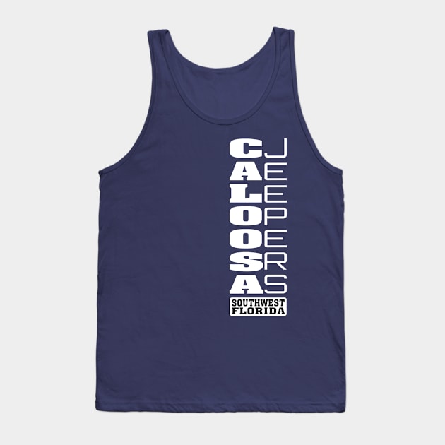 White Vertical Logo Tank Top by Caloosa Jeepers 